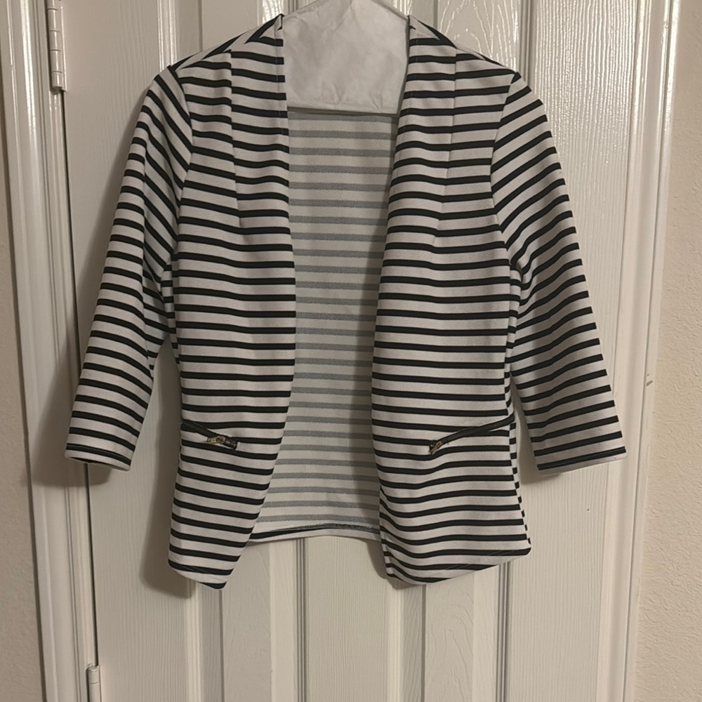 Striped Black and White Blazer